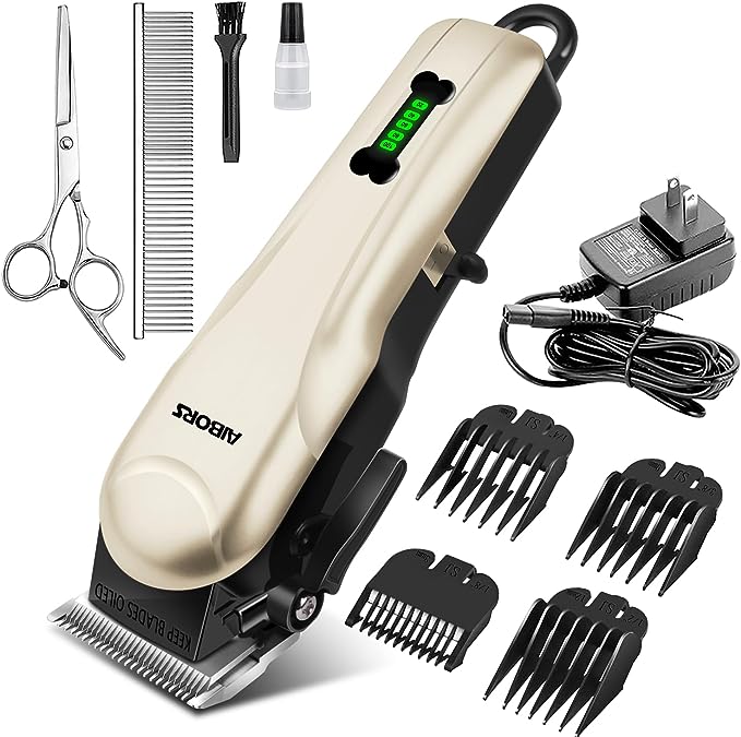 AIBORS Dog Clippers for Grooming for Thick Coats