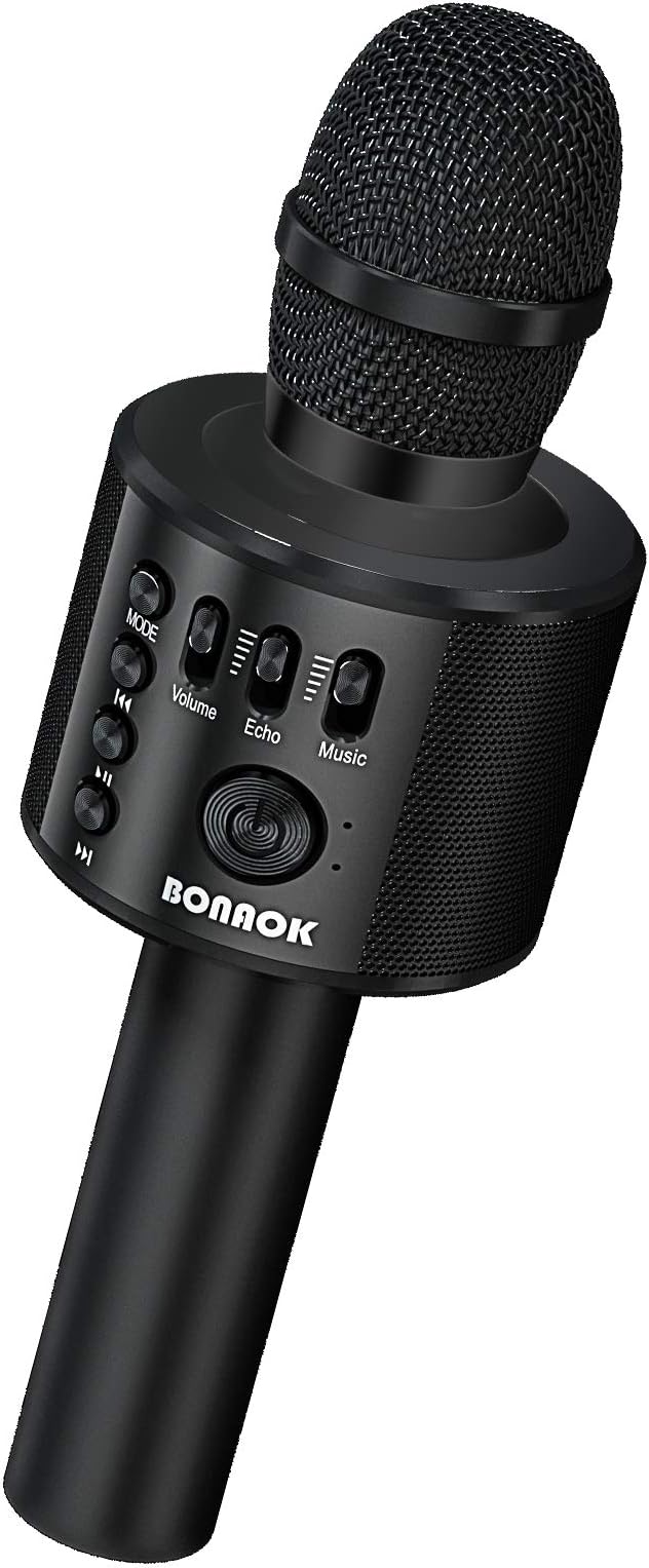 BONAOK Wireless Bluetooth best home use Karaoke Microphone,3-in-1 Portable Handheld Karaoke Mic Speaker Machine Home Party Birthday for All Smartphones