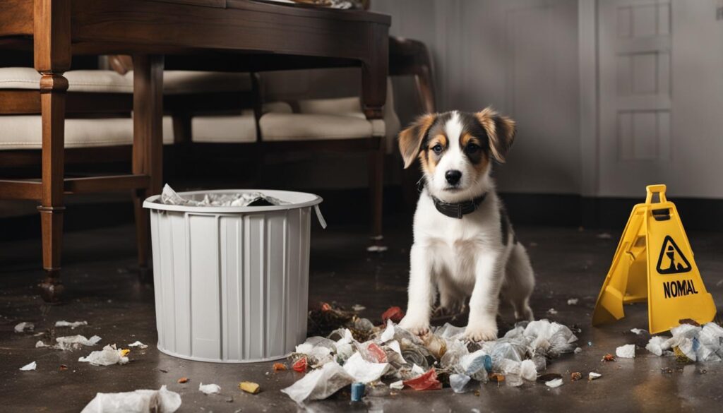 dog out of trash