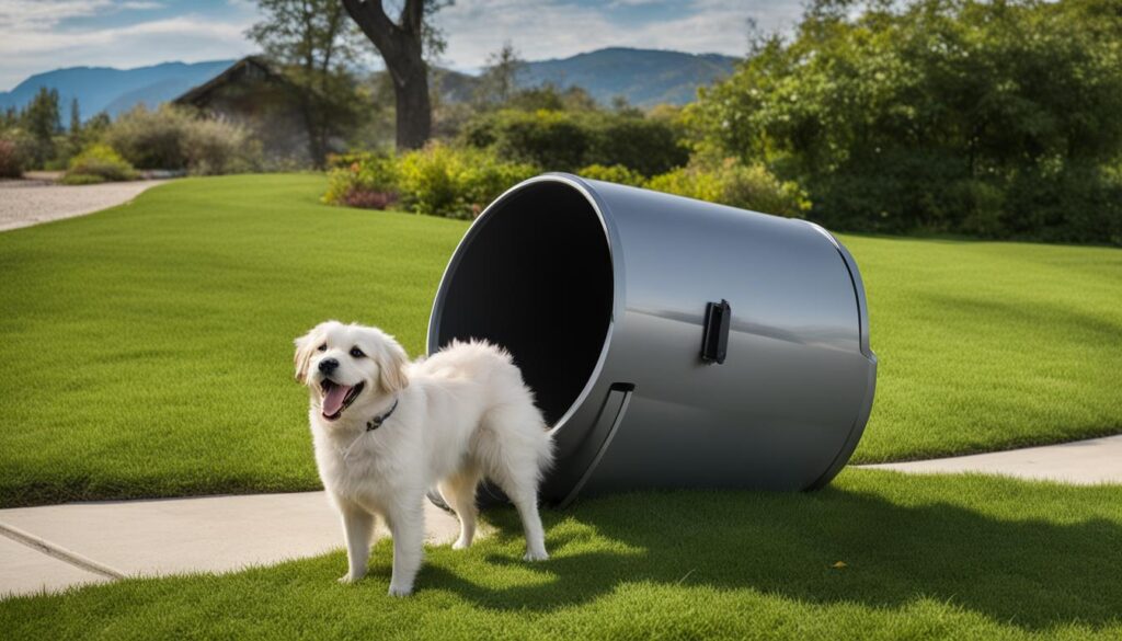 outdoor dog trash can