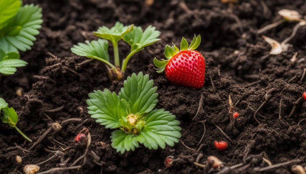 premium compost for healthy strawberry plants